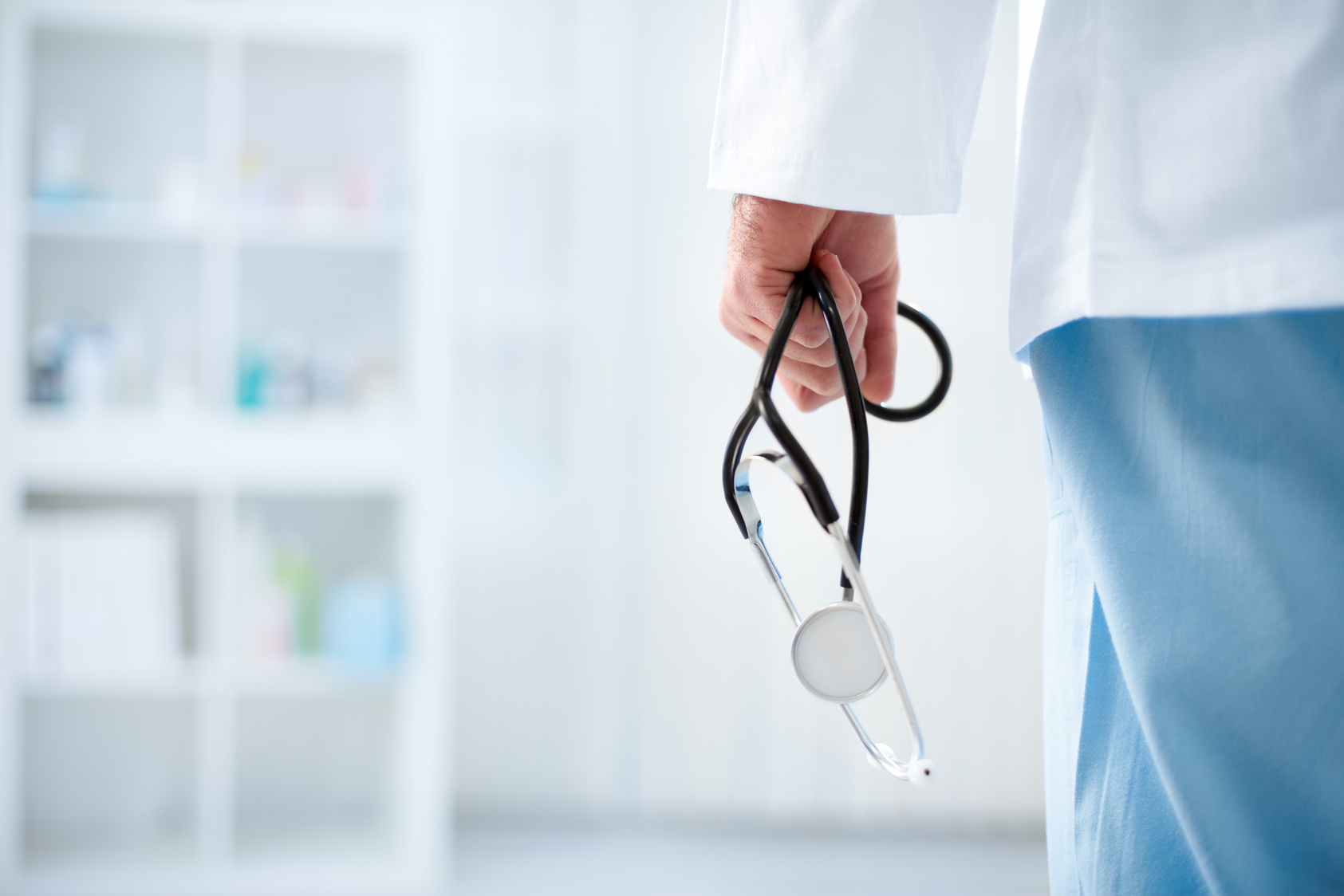 Doctor with stethoscope in a hospital